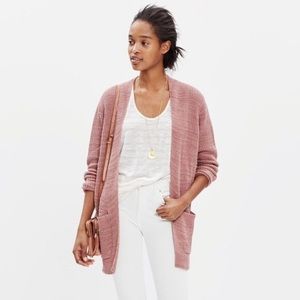 Madewell Postscript Cardigan Blush Linen